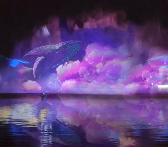 Water movie and light show