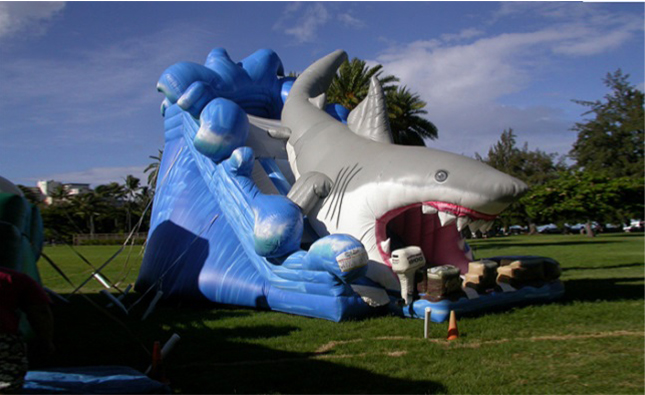 Inflatable shark slide